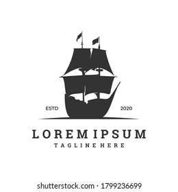 logo for sailboat company with silhouette style