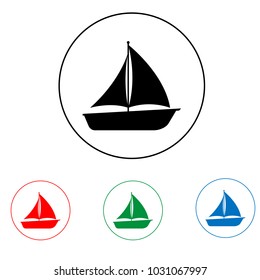 The logo is a sailboat . Yacht logo, ship