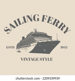 Logo sailing ship Vintage, with old isolated background template premium design works.