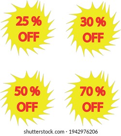 logo, sale icon indicating the percentage of discount on the offered product