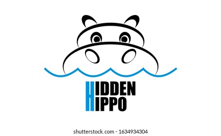 Logo Sample - Hippo Hidden in Water