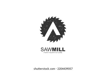 A logo sawmill vector for woodworking company. initial letter carpentry template vector illustration for your brand.