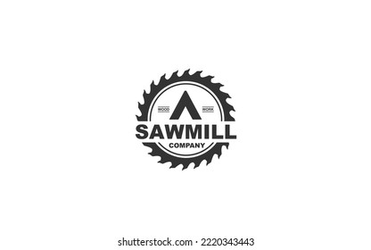 A logo sawmill vector for woodworking company. initial letter carpentry template vector illustration for your brand.