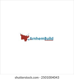 El logotipo dice Arnhem Build con un icono de mapa rojo y azul