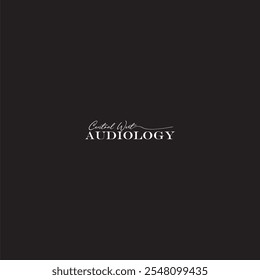 The logo says Audiology in white and on a black background