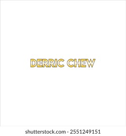 The logo says Derric Chew in gradient yellow and on a white background