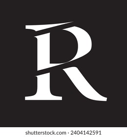 El logo dice DR o se puede leer como sólo R, que combina blanco y negro