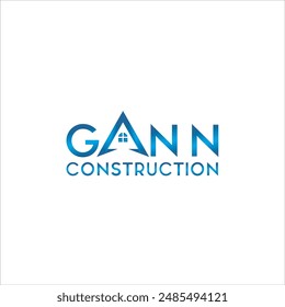 El logo dice Gann Construction en azul degradado y sobre un fondo blanco