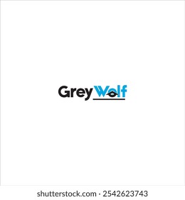 O logotipo diz Grey Wolf com um ícone de casa preto e azul