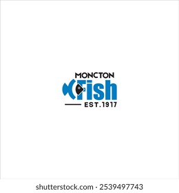 The logo says Moncton Fish in black and blue on a white background