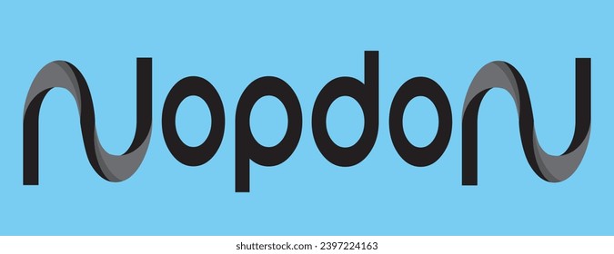 The logo says nopdon, the logo is a palindrome type which if read upside down will read the same