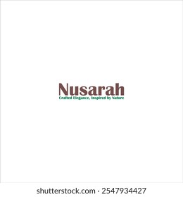 El logo dice Nusarah en marrón y verde