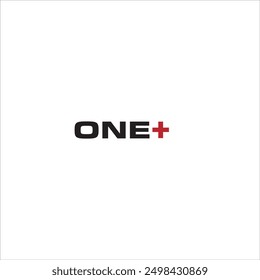 Das Logo sagt One Plus auf schwarz-rotem und weißem Hintergrund