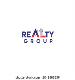 The Logo Says Realty Group In Blue And Red