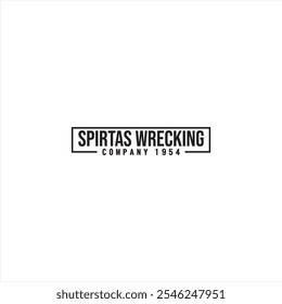 El logo dice SPIRTAS WRECKING en negro y sobre fondo blanco