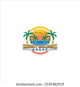 The logo says Sunset Melodies Group in green, orange and blue