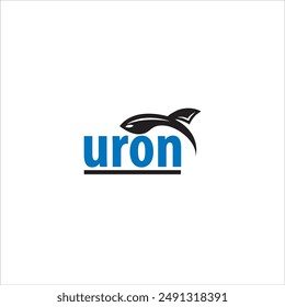 El logo dice Uron con un icono de tiburón azul y negro