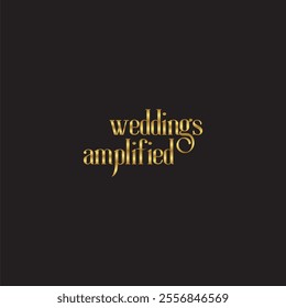 The logo says Weddings Amplified in gold and on a black background