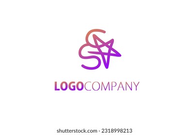 Logo SC letter shape monogram with star concept for your company