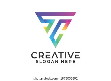 logo SC modern gradient color.