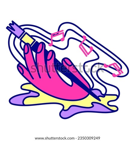 Logo for the school of creativity. The hand is holding a pussycat. Unique logo design concept for kids creativity.