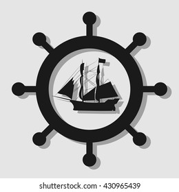 The logo of the schooner the helm