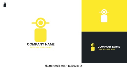 Logo Scooter - All elements on this template are editable with vector software