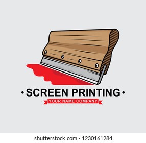 Silk screen printing logo template Royalty Free Vector Image