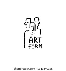 Logo For A Sculpture Gallery With Images Of People.