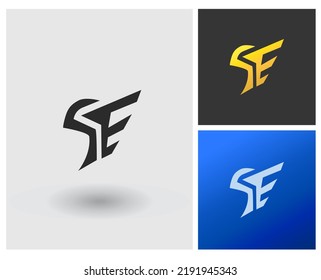 Logo SE Letter shape initial, Modern App