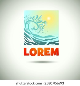 Logo sea abstraction. Hello summer . Not AI, Vector illustration.