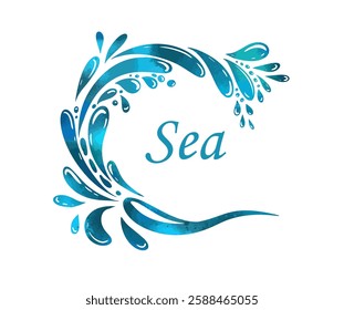 Logo sea abstraction. Hello summer . Not AI, Vector illustration