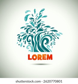 Logo sea abstraction. Hello summer . Not AI, Vector illustration.