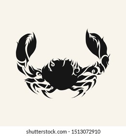 Logo sea crab lined pattern black