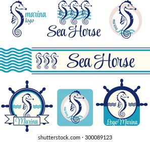 logo with the sea horse and with the helm