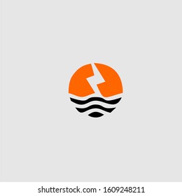logo sea and power simple vector