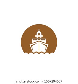 logo sea ship tourism cruise vector design