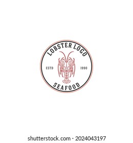 logo for seafood with fresh shrimp illustration