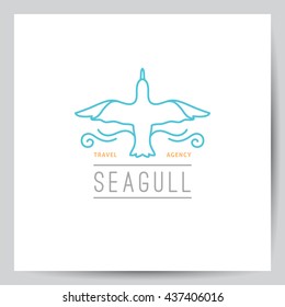 Logo Seagull Waves Vector Template Travel Stock Vector (Royalty Free ...