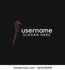 logo of seahorse with polygonal style