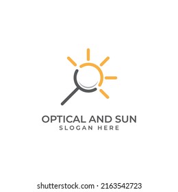 Logo search or find, logo search by combination, lab, moon, location, check, waves, and sun. Logo with simple editing.