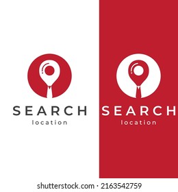 Logo search or find, logo search by combination, lab, moon, location, check, waves, and sun. Logo with simple editing.