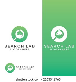 Logo search or find, logo search by combination, lab, moon, location, check, waves, and sun. Logo with simple editing.