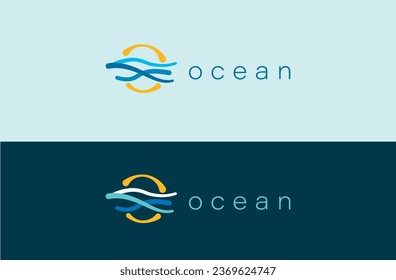 logo for seaside resort or for diving, sun, sea, water