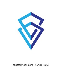logo security letter  F vector