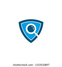 Logo security search blue on isolated white background