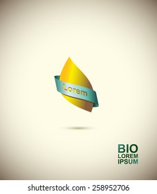 logo of seeds. emblem of leaf of tree. Around with space for text. Concept design for a bio, eco products