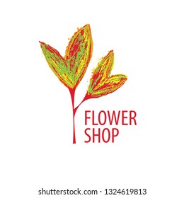 Logo for selling flowers. Abstract vector illustration