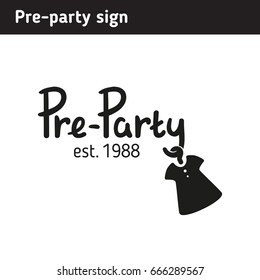 Logo for the service for the selection of dresses for parties or party organizer, Pre-Party written in a unique font