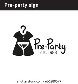 Logo for the service for the selection of dresses for parties or party organizer, Pre-Party written in a unique font
